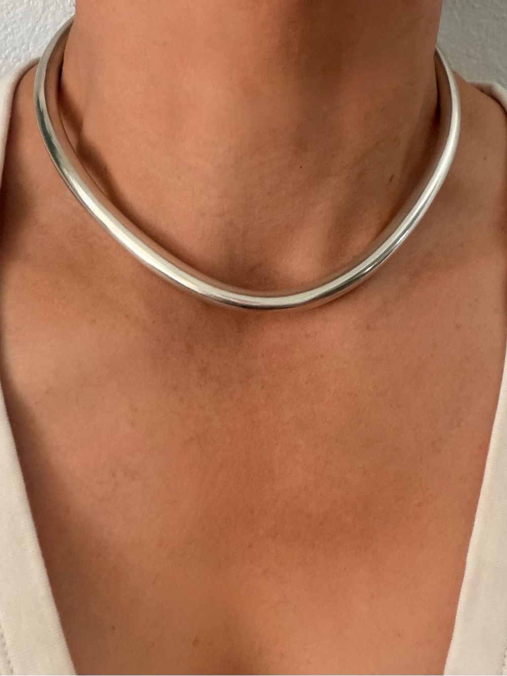Vintage Taxco Sterling Silver 925 Open Torque Collar Necklace - Silver